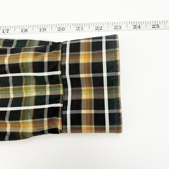 Jack Lipson Sport Button Down Plaid Shirt Paisley Print Flip Cuffs Men's Size XL - Picture 11 of 13